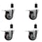 Service Caster 3.5'' Maroon Poly Swivel 1-1/2'' Expanding Stem Caster Set Total Lock Brake, 4PK SCC-EXTTL20S3514-PPUB-MRN-112-4 - alternate 1